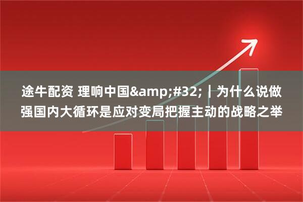 途牛配资 理响中国&#32;｜为什么说做强国内大循环是应对变局把握主动的战略之举
